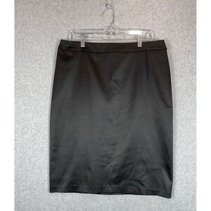 JS Collections Skirt Womens 14 Black Pencil Career Workwear Stretch Poly Spandex
